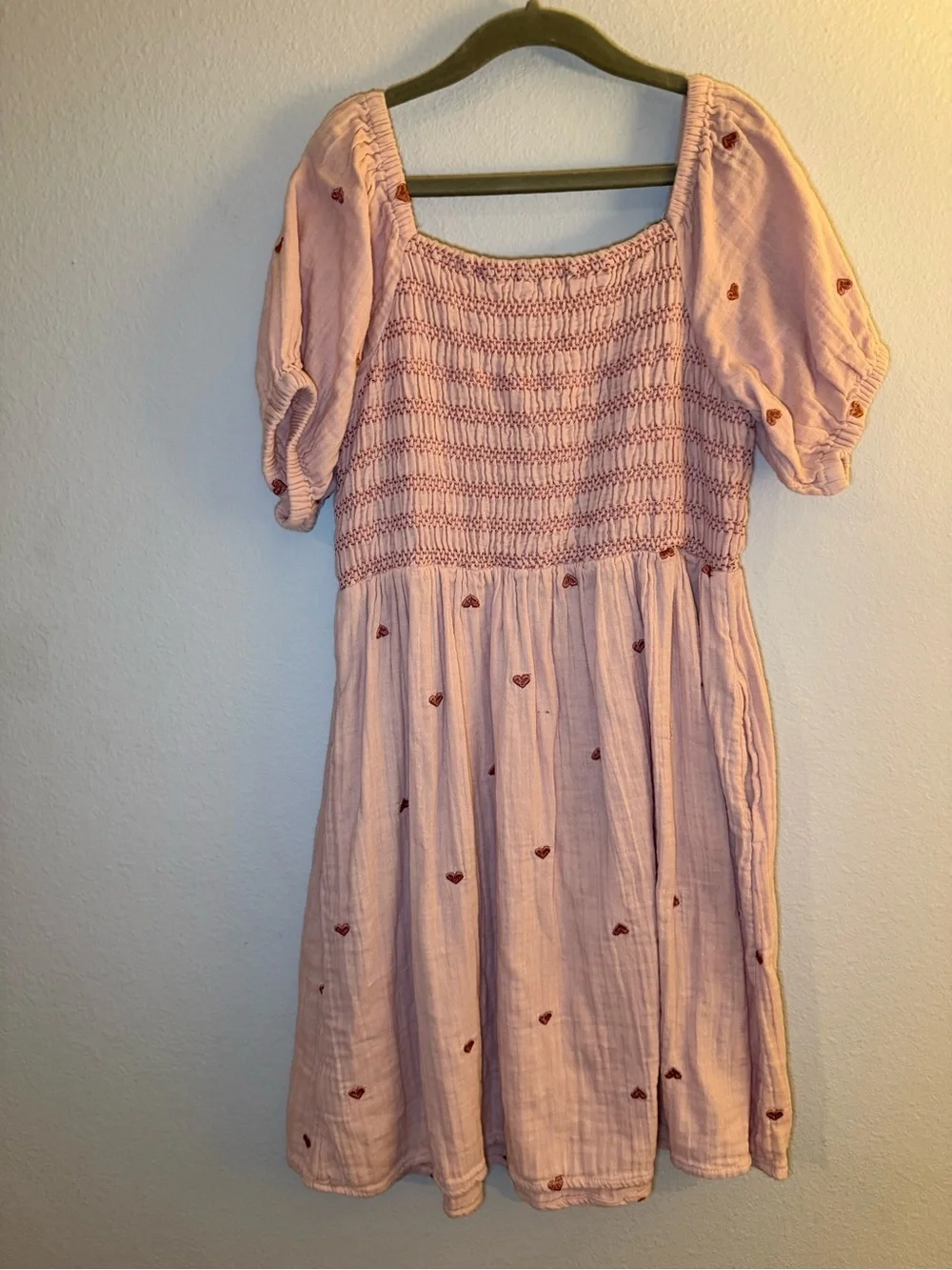 Cat & Jack Pink Smocked Dress with Puff Sleeves